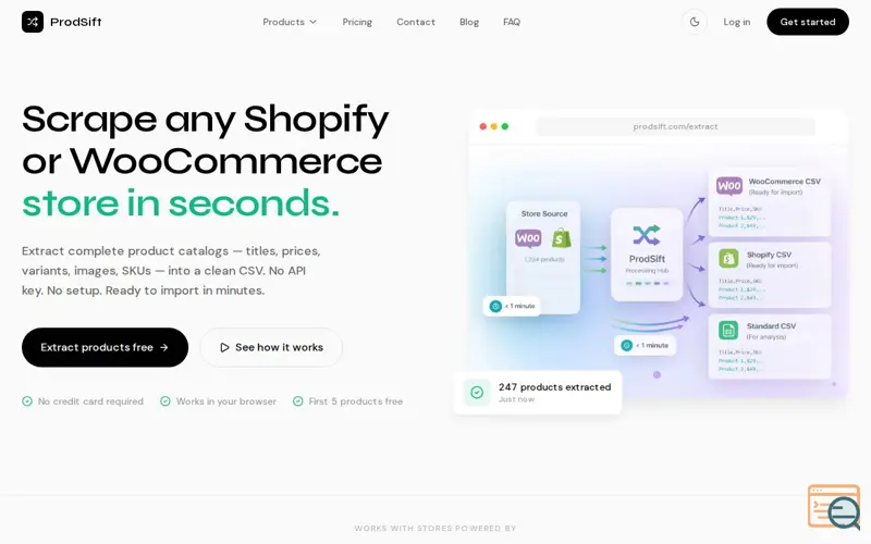 Screenshot of ProdSift, a launch using Smartsupp