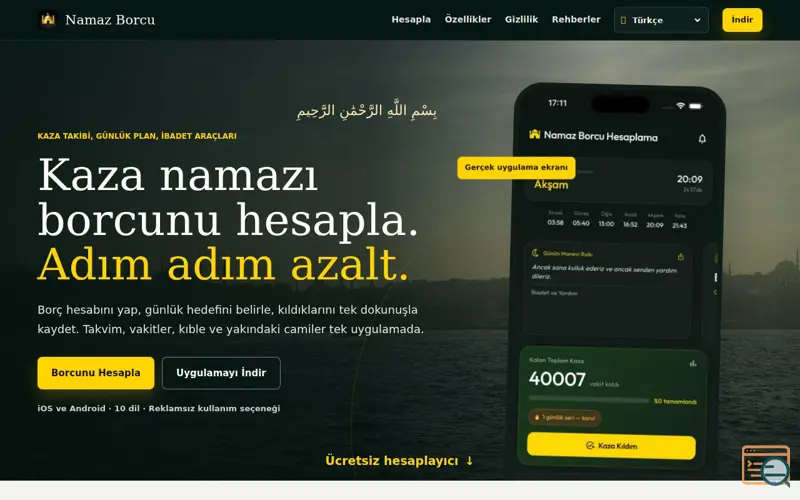 Screenshot of Kaza Namazı: Prayer Debt Tracker