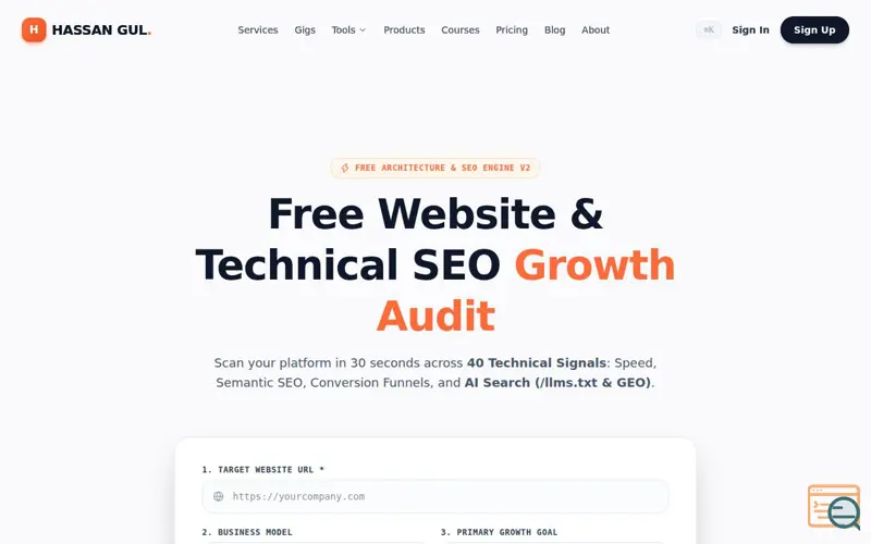 Screenshot of Website & SEO Growth Audit