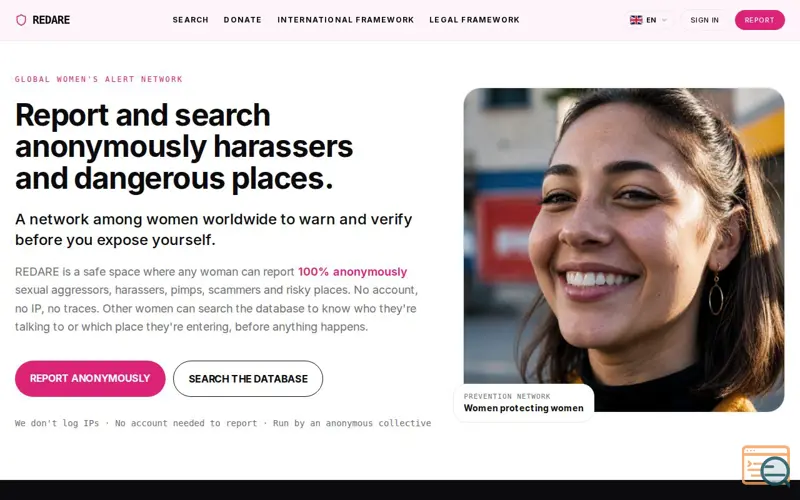 Screenshot of REDARE: Women Safety Alerts, a launch using JSPM CDN