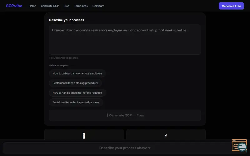 Screenshot of SOPvibe