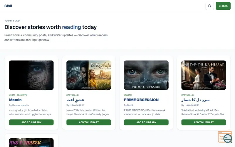 Screenshot of Bibli