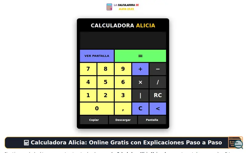Screenshot of LA CALCULADORA DE ALICIA