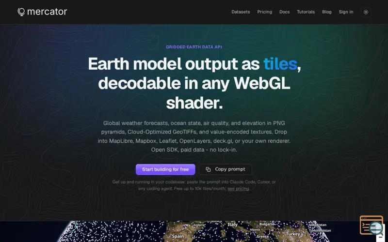 Screenshot of mercator