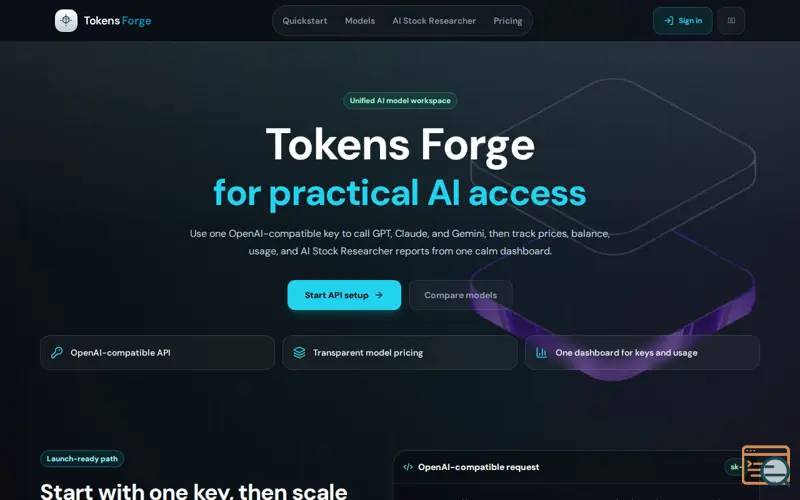 Screenshot of Tokens Forge