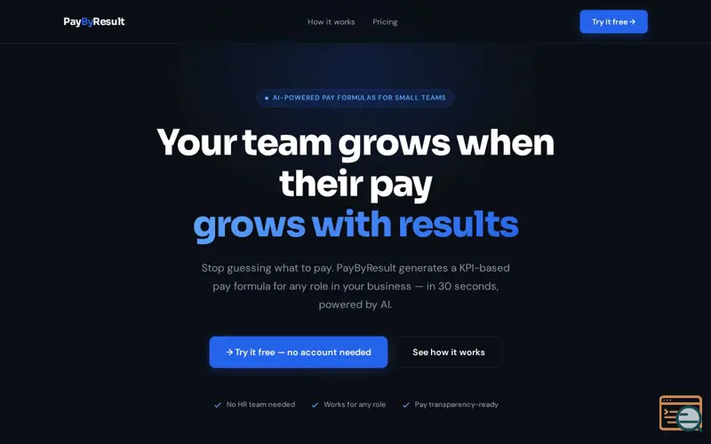 Screenshot of PayByResult