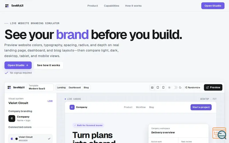 Screenshot of SeeMyUI