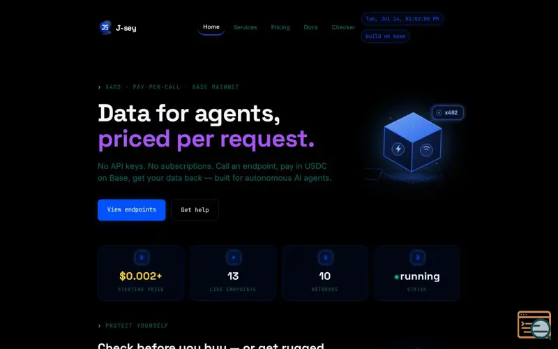Screenshot of J-sey Data API