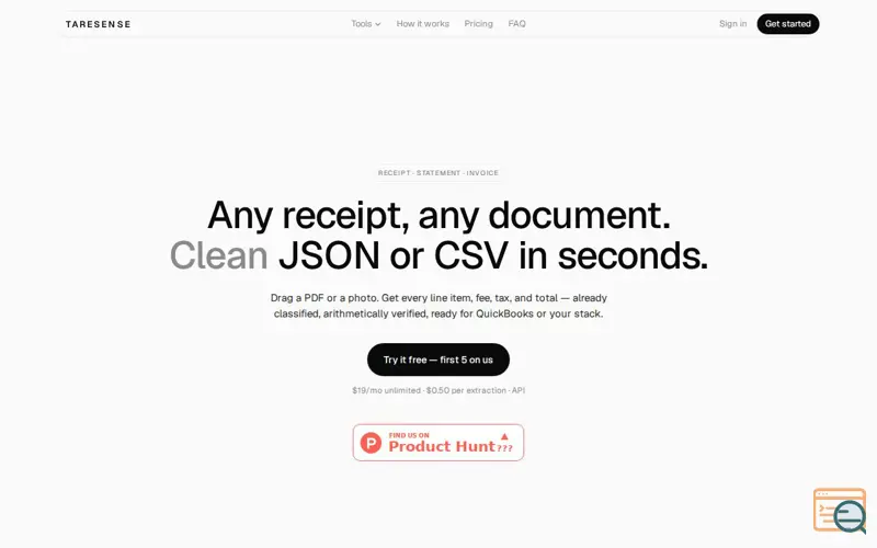 Screenshot of Taresense