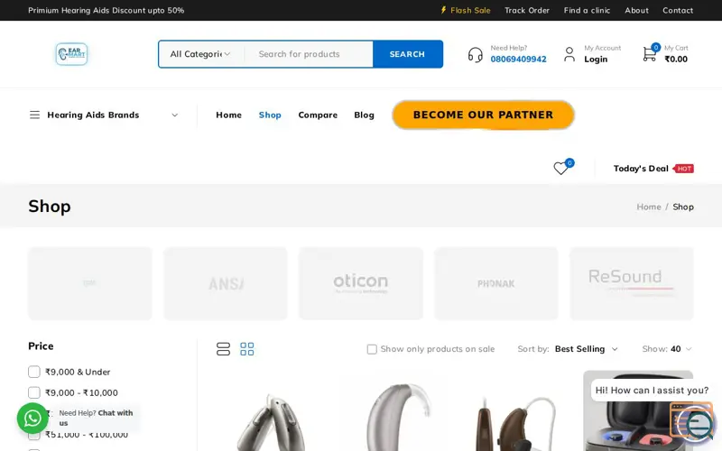 Screenshot of EarMart Hearing Solutions, a launch using Jotform