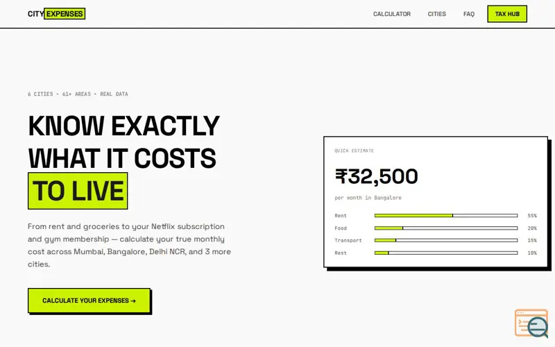 Screenshot of CityExpenses