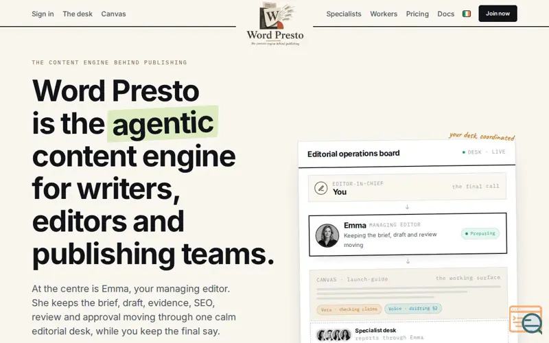 Screenshot of Word Presto