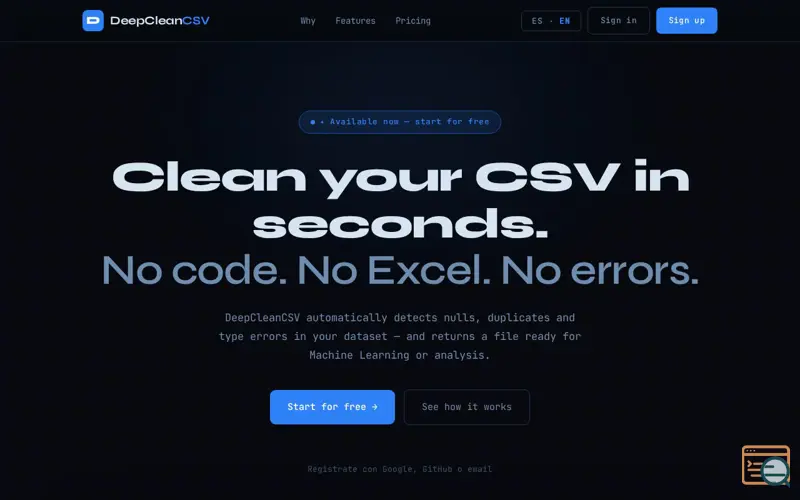Screenshot of DeepCleanCSV