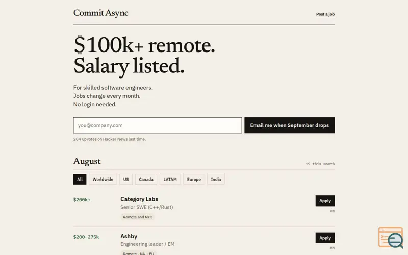 Screenshot of Commitasync