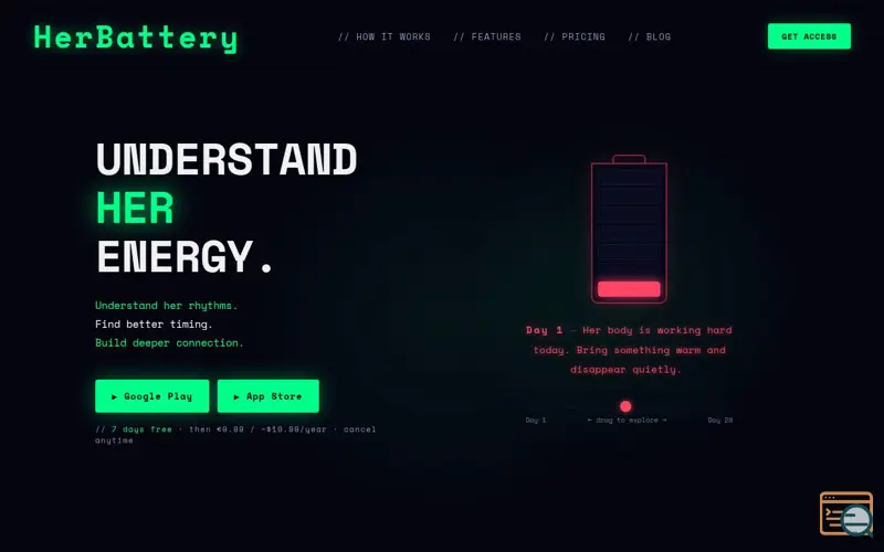 Screenshot of HerBattery
