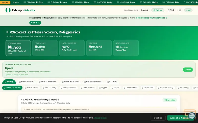 Screenshot of NaijaHub