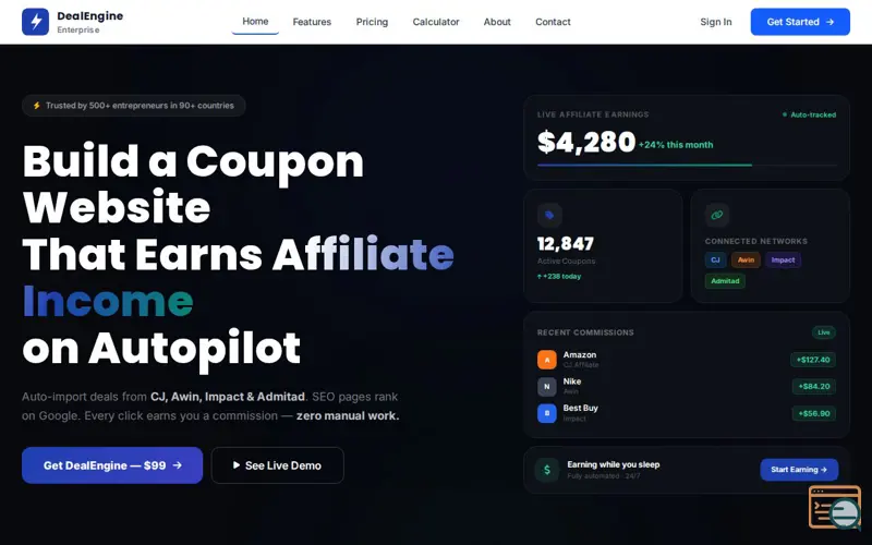 Screenshot of CreateCouponWebsite, a launch using NameBright Email