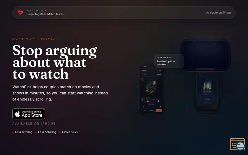 Screenshot of WatchPick