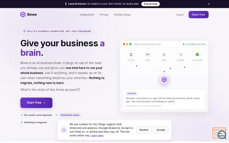 Screenshot of Binee