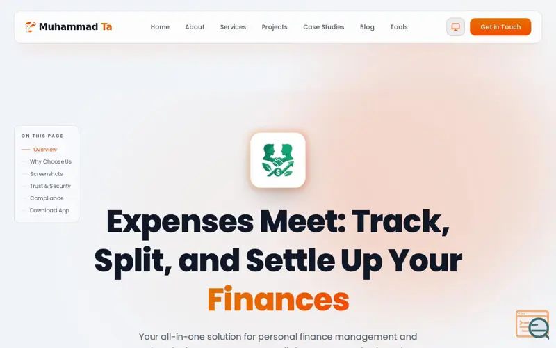 Screenshot of Expenses Meet