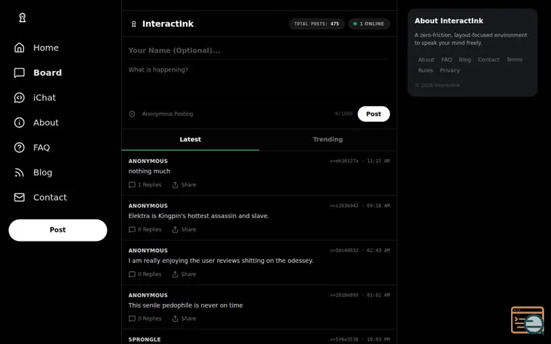 Screenshot of InteractInk