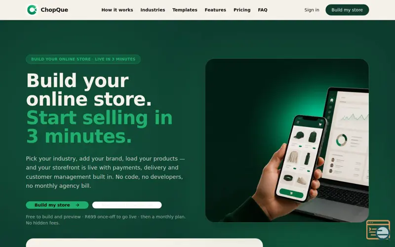Screenshot of ChopQue