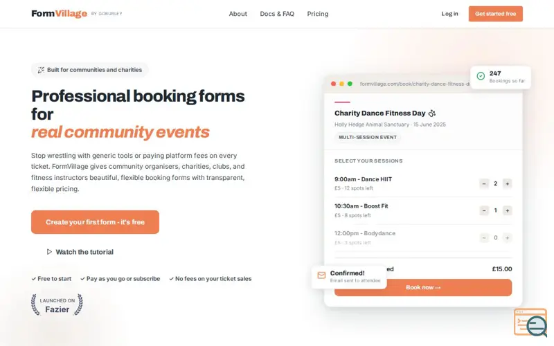 Screenshot of FormVillage
