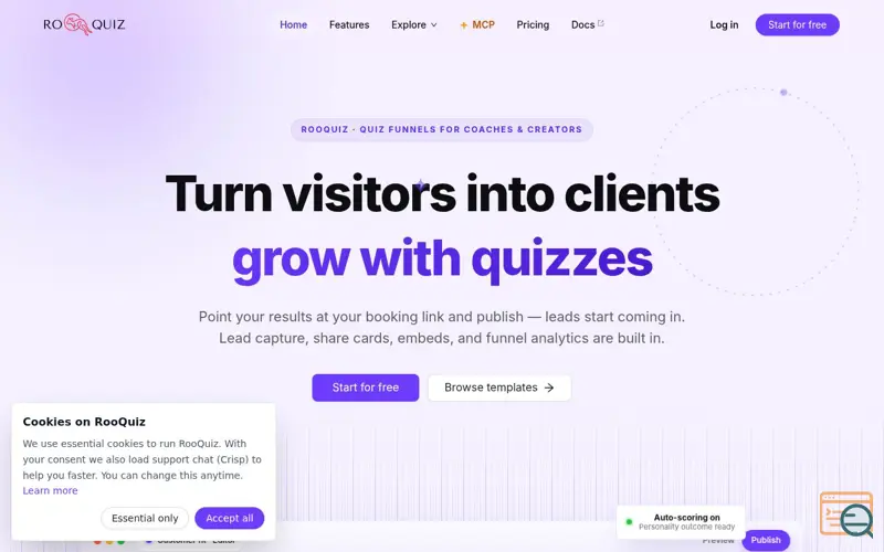 Screenshot of RooQuiz
