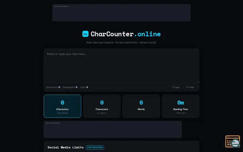 Screenshot of CharCounter.online