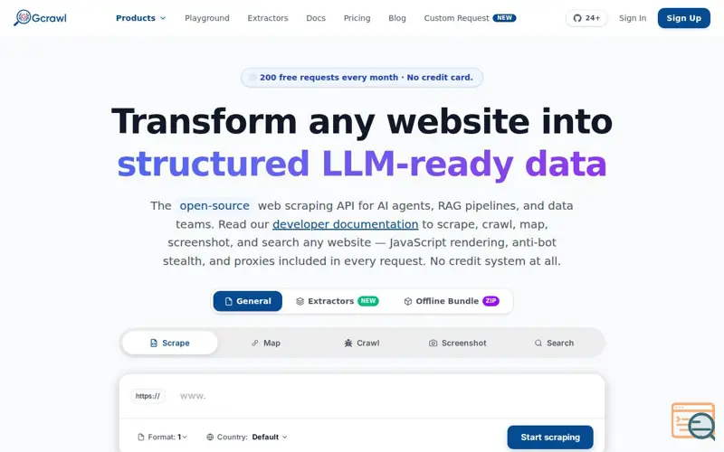 Screenshot of GcrawlAI