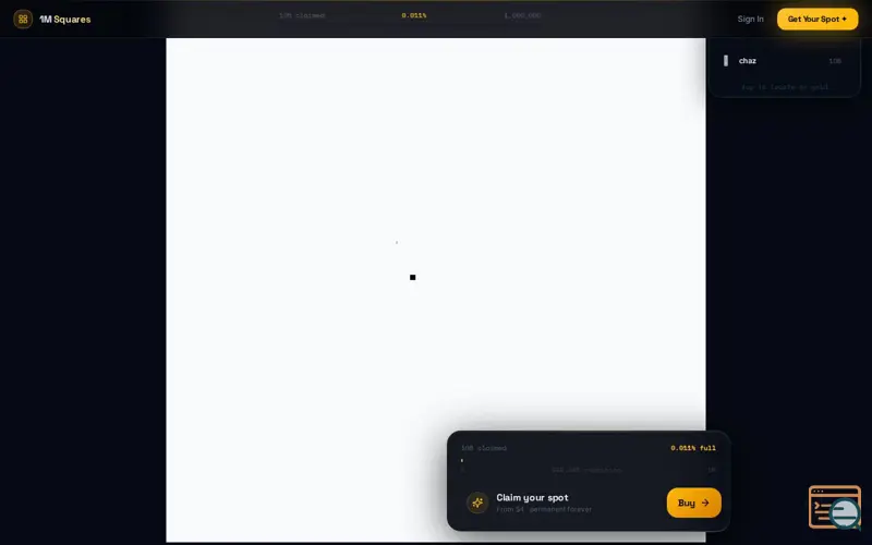 Screenshot of 1 Million Squares
