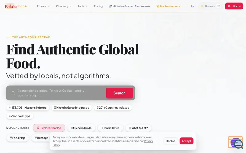 Screenshot of Palate.FOOD