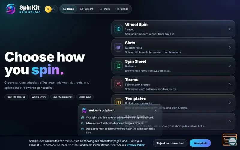 Screenshot of SpinKit