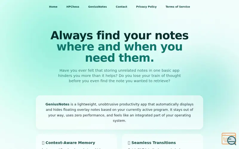 Screenshot of GeniusNotes