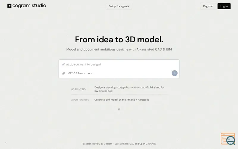 Screenshot of Cogram Studio