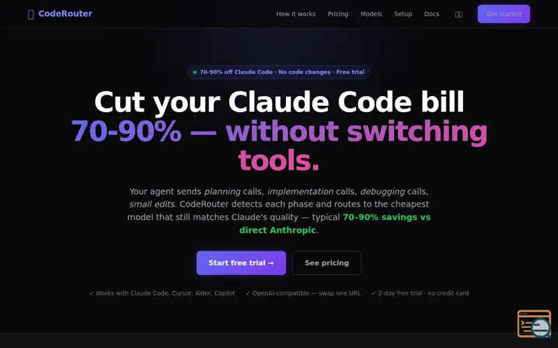 Screenshot of CodeRouter