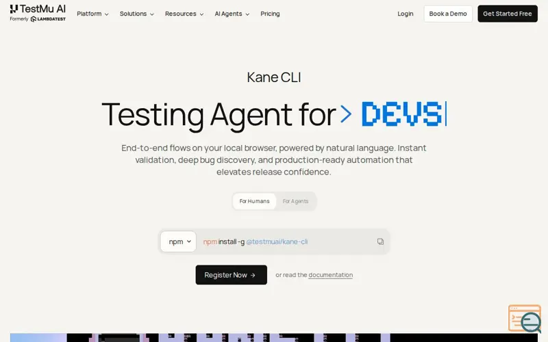 Screenshot of Kane CLI