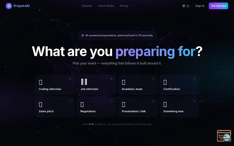 Screenshot of PrepareAI