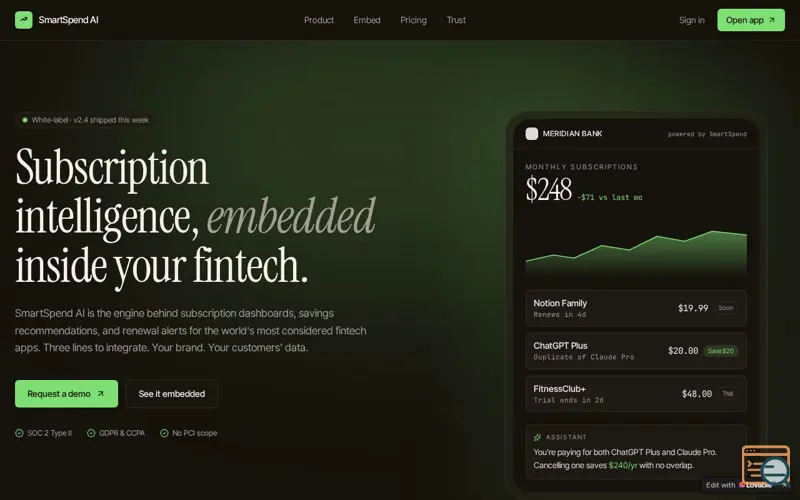 Screenshot of SmartSpend AI