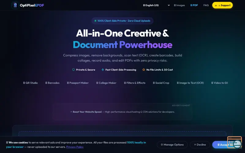 Screenshot of OptiPixel Studio