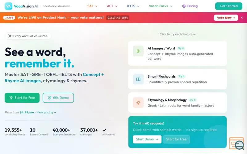 Screenshot of VocaVision AI, a launch using Toss Payments