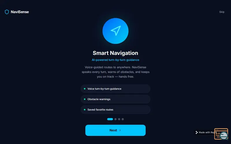 Screenshot of NaviSense