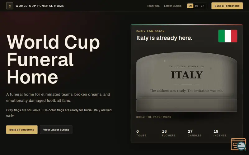 Screenshot of World Cup Funeral Home