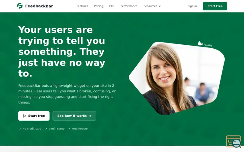Screenshot of FeedbackBar