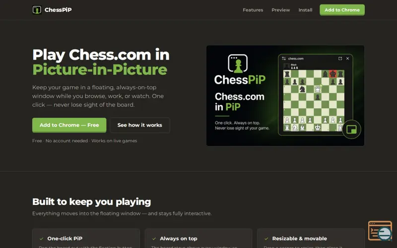 Screenshot of ChessPiP