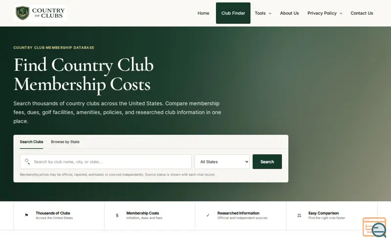 Screenshot of Country of Clubs