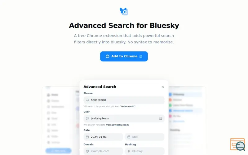 Screenshot of Bskysrch