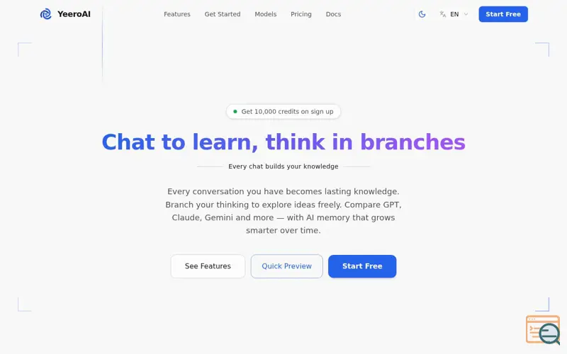 Screenshot of YeeroAI