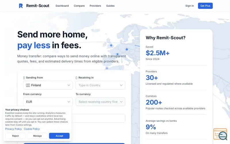 Screenshot of Remit-Scout