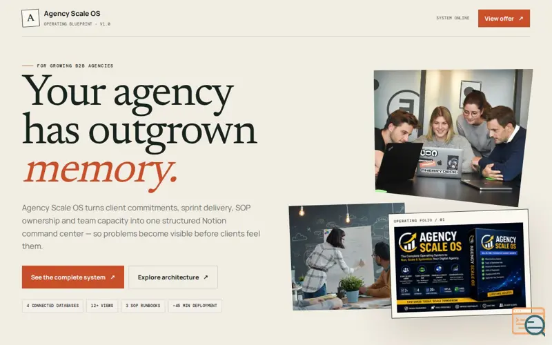 Screenshot of Agency Scale OS